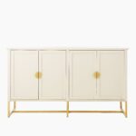 Outlet - Ines 4 Door Large Sideboard - Taupe & Gold - Image 12