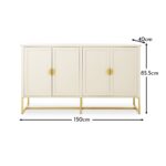 Outlet - Ines 4 Door Large Sideboard - Taupe & Gold - Image 13