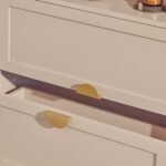 Ines Taupe and Gold Tall Bookcase - Image 2
