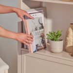 Ines Taupe and Gold Tall Bookcase - Image 9