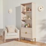 Ines Taupe and Gold Tall Bookcase - Image 4