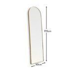 Ingham 170x50cm Full Length Arch Mirror  - Gold - Image 7