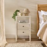 Outlet - Ivy 2 Drawer Bedside Table - Ivory White