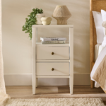 Ivy 2 Drawer Bedside Table - Ivory White