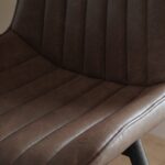 Bella Saddle Brown Dining Chairs - Set of 2 - Black Oak Legs - Image 2