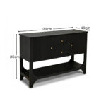 Jade 2 Door 2 Drawer Sideboard - Jet Black Mango Wood - Image 9