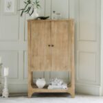 Jade 2 Door Tall Cabinet - Chalked Mango Wood