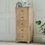 Jade 5 Drawer Tallboy - Chalked Mango Wood