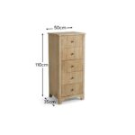 Jade 5 Drawer Tallboy - Chalked Mango Wood - Image 8