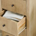 Jade 5 Drawer Tallboy - Chalked Mango Wood - Image 5