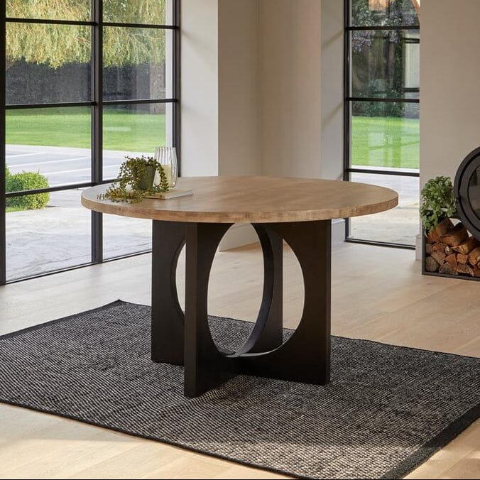 Jade_Round_Table_Chalked_Mangowood_001_1_aaadd1dd-a4fa-4375-a2ca-702f4930c5fa Outlet - Jade Mango Wood Round Dining Table - Black Legs - Image 1