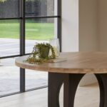 Outlet - Jade Mango Wood Round Dining Table - Black Legs - Image 4