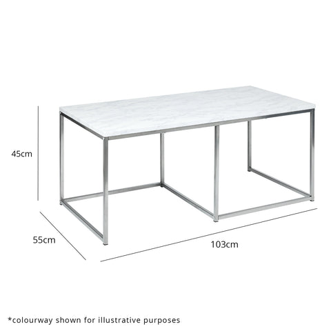Jay coffee table concrete and chrome