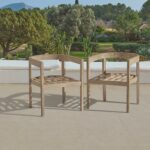 Outlet - Imani Wooden Garden Chairs - Set of 2 - Brushed Light Acacia - Image 2