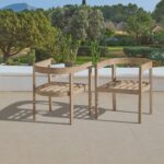 Outlet - Imani Wooden Garden Chairs - Set of 2 - Brushed Light Acacia - Image 8