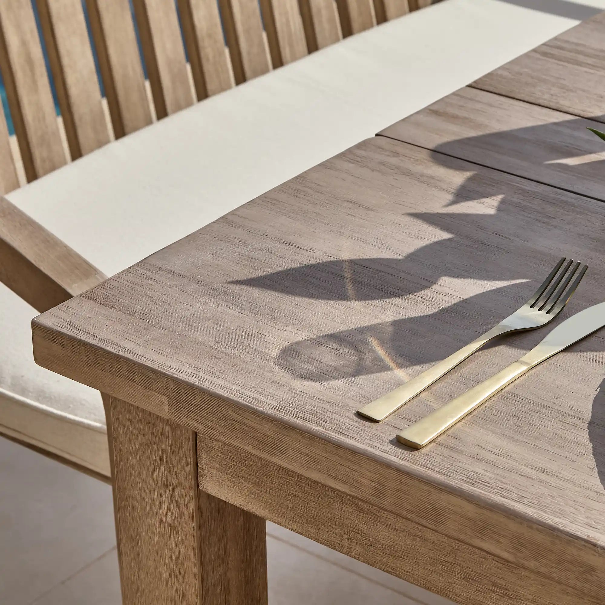 Kuro 6 Seater Wooden Garden Dining Set with 2 Shiro Cushioned Chairs & 2 Benches - Image 16
