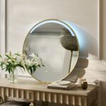 Kimbridge 90cm LED Round Bathroom Mirror - Gold - Image 3