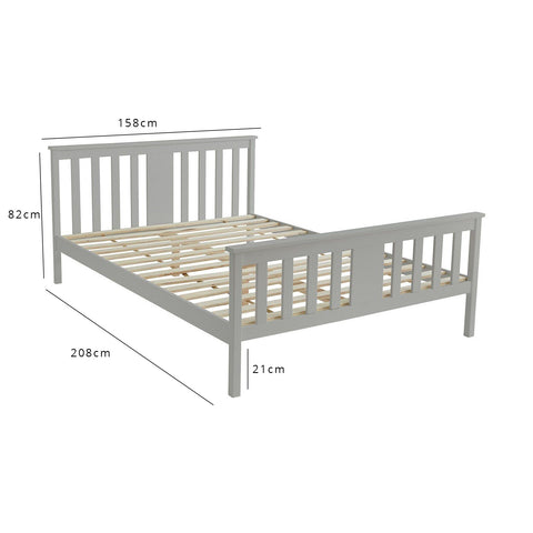 Outlet - Lisa Wooden King Size Bed Frame - Grey