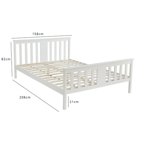 Outlet - Lisa Wooden King Size Bed Frame - White