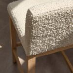 Outlet - Nolan Boucle Bar Stool - Whitewash Oak Legs - Image 5