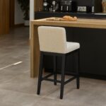 Nolan Boucle Bar Stool - Black Oak Legs - Image 4