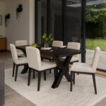 Outlet - Nolan Boucle Dining Chairs -  Set of 2 - Black Oak Legs - Image 2