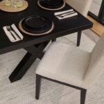 Nolan Boucle Dining Chairs -  Set of 2 - Black Oak Legs - Image 5
