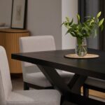 Nolan Boucle Dining Chairs -  Set of 2 - Black Oak Legs - Image 6