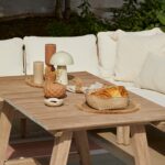 Shiro Wooden Garden Corner Dining Sofa Set with Grey LED Premium Parasol - Image 2