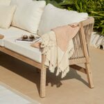 Shiro Wooden Garden Corner Dining Sofa Set with Grey Parasol - Image 3