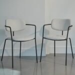 Luca Light Beige Boucle Dining Chairs - Set of 2 - Black Legs