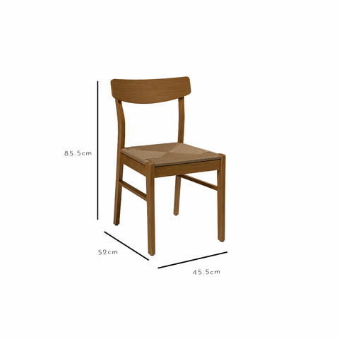 Outlet - Faye Wooden Woven Chairs Set of 2 - Pale Oak 1 Wooden Woven Chairs Set of 2 - Pale Oak - Laura James