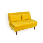 Una 2 Seater Double Sofa Bed - Yellow Velvet - Image 9