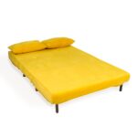 Una 2 Seater Double Sofa Bed - Yellow Velvet - Image 11
