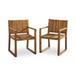 Lennox 6 Seater Wooden Garden Dining Set with Cushions - Image 11