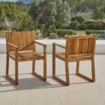 Lennox Table & 6 Lennox Armchairs with Grey Parasol - Image 2