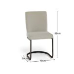 Lola Light Beige Boucle Dining Chairs - Set of 2 - Black Legs - Image 9