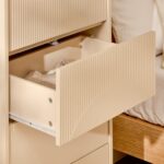 Luella 80cm 5 Drawer Fluted Tallboy - Driftwood - Image 4