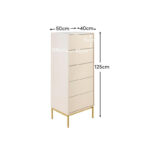 Luella 80cm 5 Drawer Fluted Tallboy - Driftwood - Image 7