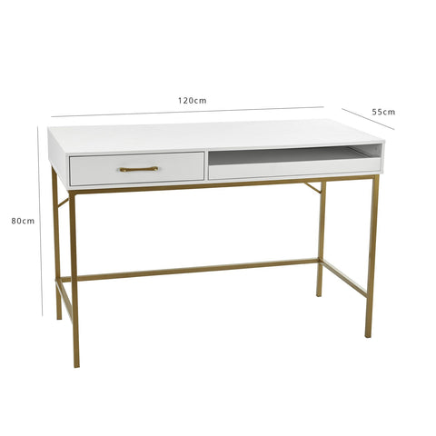 Marie Desk - White 1 Dimensions image for Marie desk in white - Laura James Home