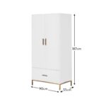 Marie Double Wardrobe - White - Image 5