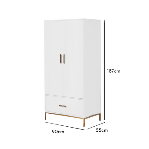 Marie Double Wardrobe - White 1 Marie Double Wardrobe - White