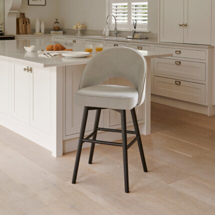 Outlet - Marilyn Barstool, Soft Beige with Black Oak Legs