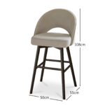 Outlet - Marilyn Barstool, Soft Beige with Black Oak Legs - Image 6