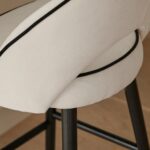Outlet - Marilyn Ivory Bar Stool - Black Oak Legs - Image 6
