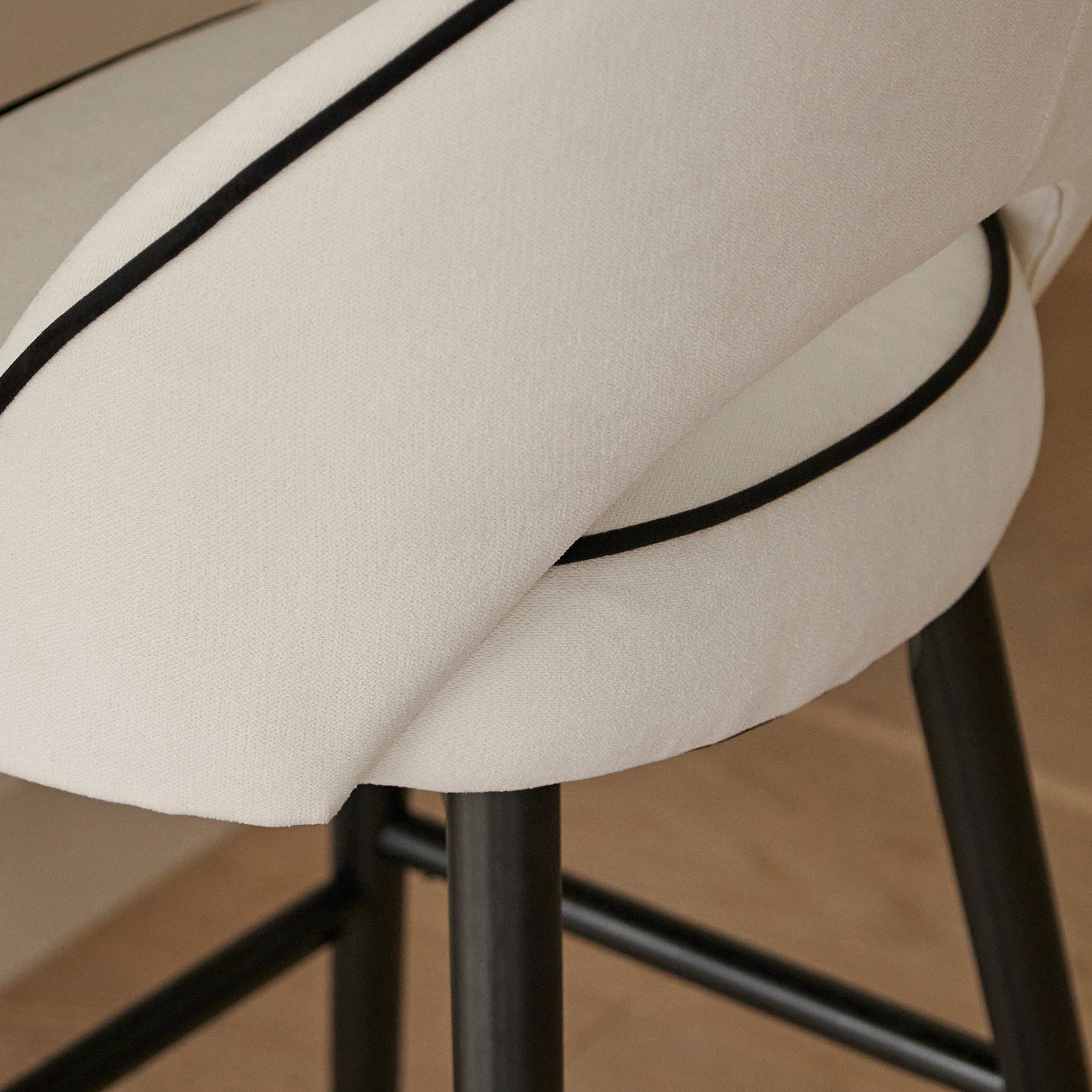 Outlet - Marilyn Ivory Bar Stool - Black Oak Legs - Image 6