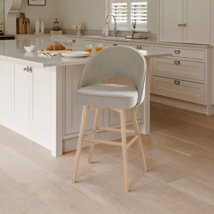 Outlet - Marilyn Barstool - Soft Beige with Whitewash Oak Legs