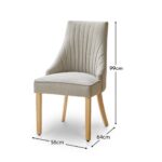Nadine Soft Beige Dining Chairs - Set of 2 - Whitewash Legs - Image 5