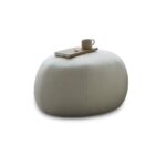 Nathalia Chaise Corner Sofa & Round Footstool Set - Chalk White Boucle - Image 16