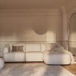 Outlet - Nathalia Chaise Corner Sofa - Chalk White Boucle